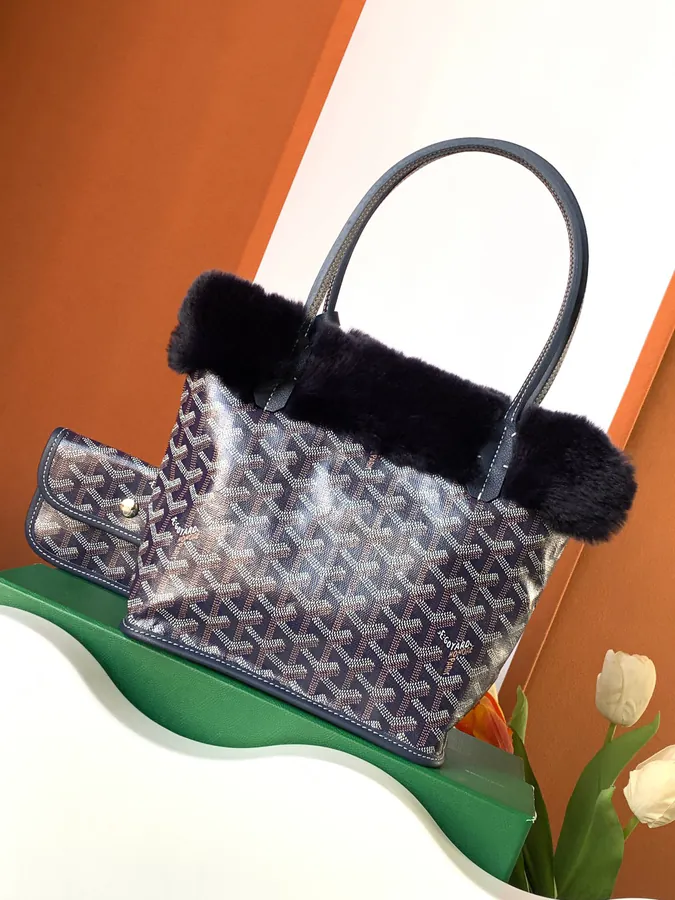 Soft Fufu Goyard Rabbit Fur Mini Tote