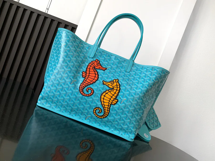 Anjou Mini Bag Goyardine Canvas with Seashell Embroidery