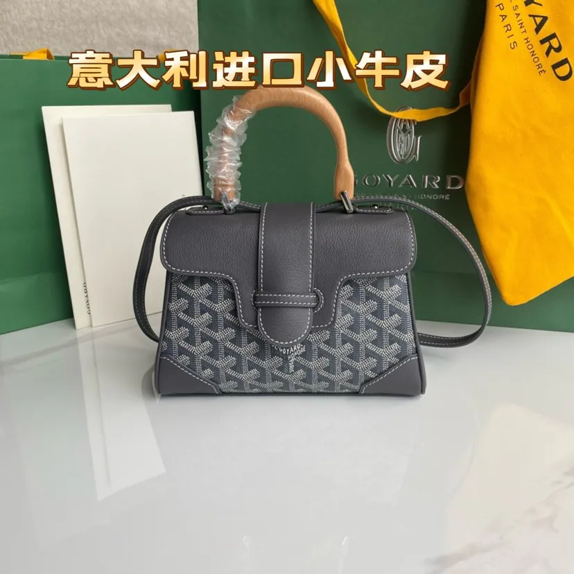Goyard Saigon Small Bag with Wooden Handle