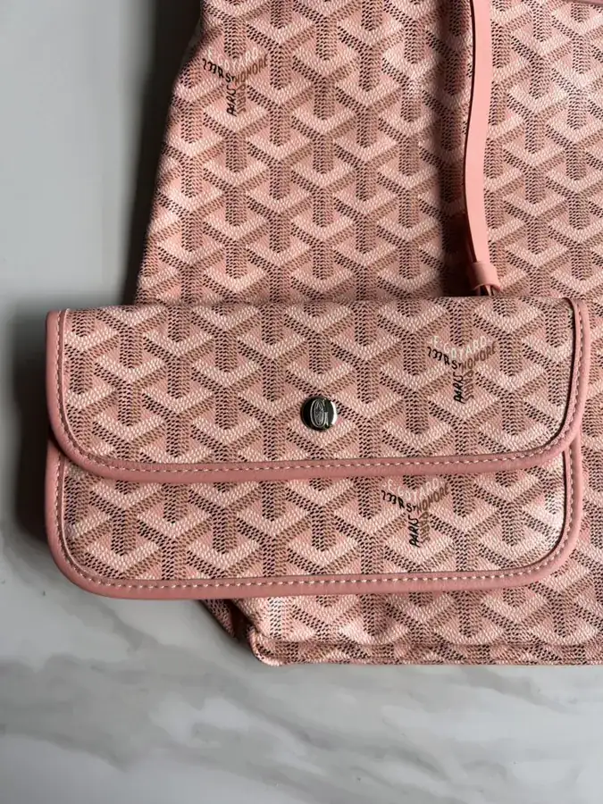 Goyard Hobo Shopping Bag with Grained Calfskin and Matching Goyard Pattern