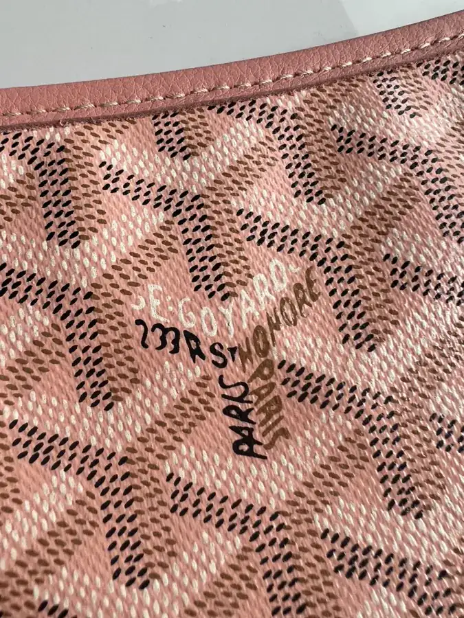 Goyard Hobo Shopping Bag with Grained Calfskin and Matching Goyard Pattern