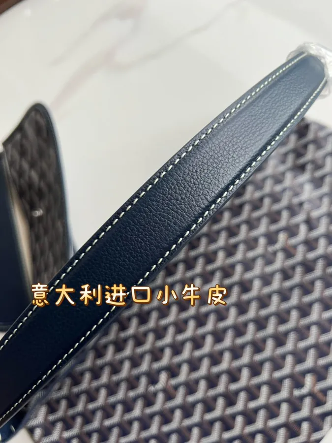 Goyard Hobo Shopping Bag with Grained Calfskin and Matching Patterned Canvas