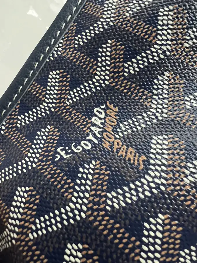 Goyard Hobo Shopping Bag with Grained Calfskin and Matching Patterned Canvas