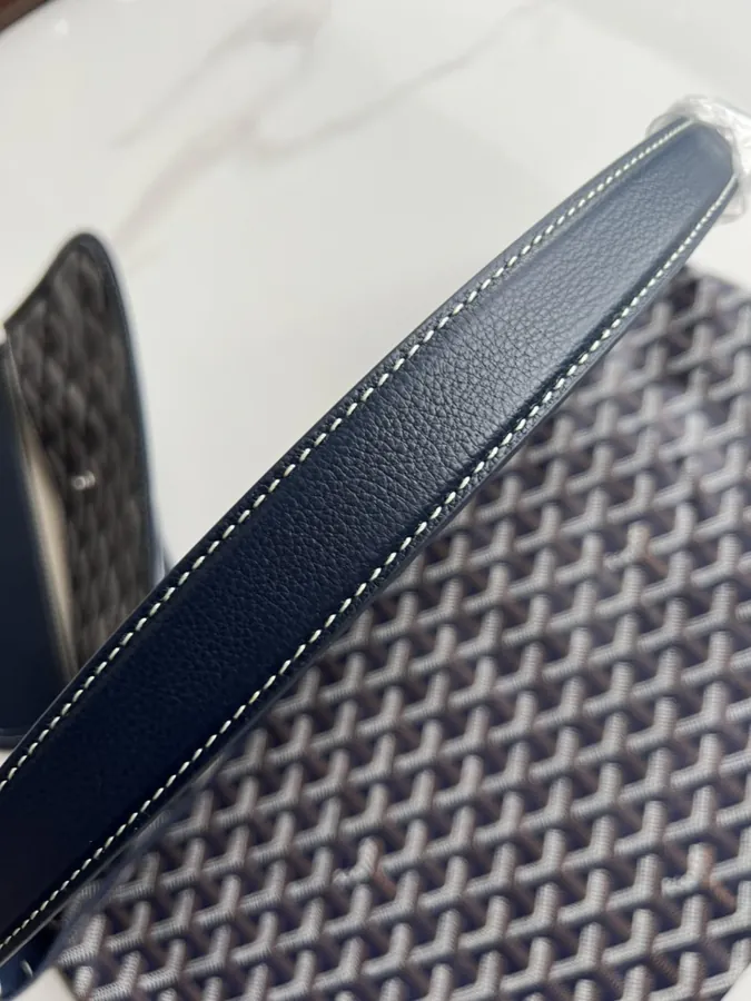 Goyard Hobo Shopping Bag with Grained Calfskin and Matching Patterned Canvas