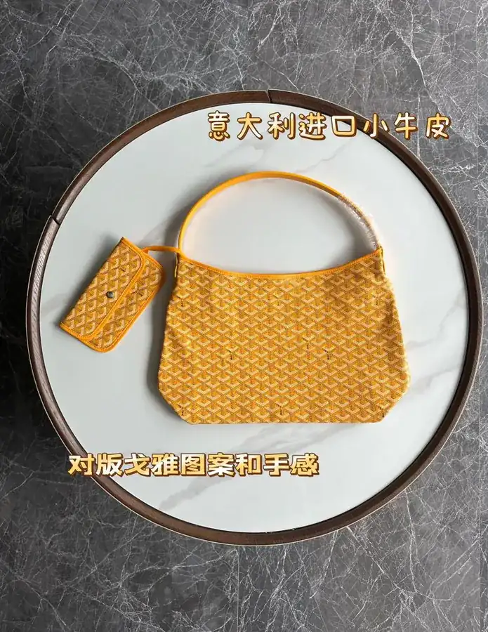 Goyard Hobo Shoulder Bag Bohemian Style, Imported Calfskin