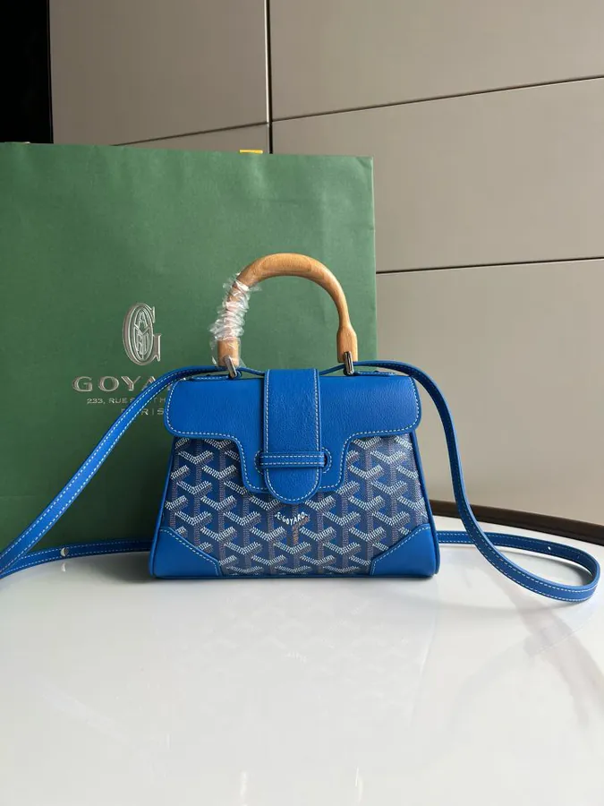 Goyard Saigon Small Handbag with Wooden Handle