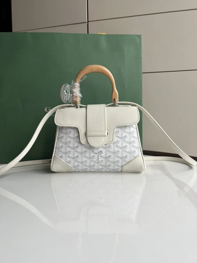 Goyard Saigon Small Bag with Wooden Handle