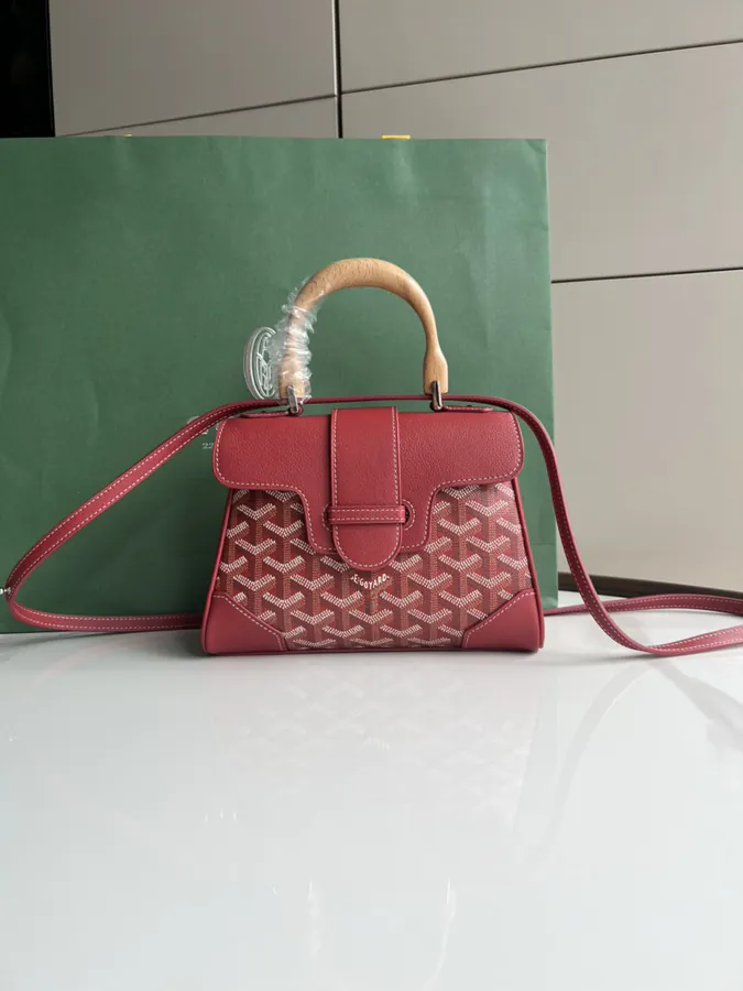 Goyard Saigon Small Handbag with Wooden Handle