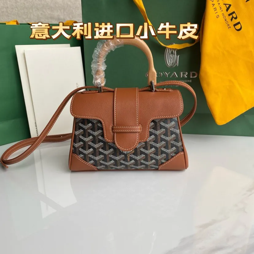 Goyard Saigon Small Bag with Wooden Handle