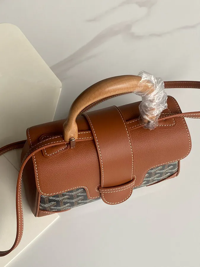 Goyard Saigon Small Bag with Wooden Handle