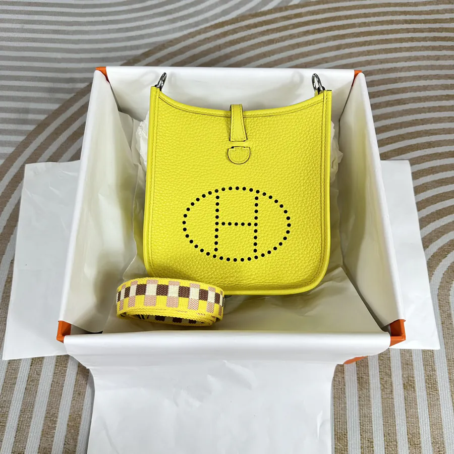 Evelyne Mini Handbag Semi Handmade T.C. Leather, Lemon Yellow
