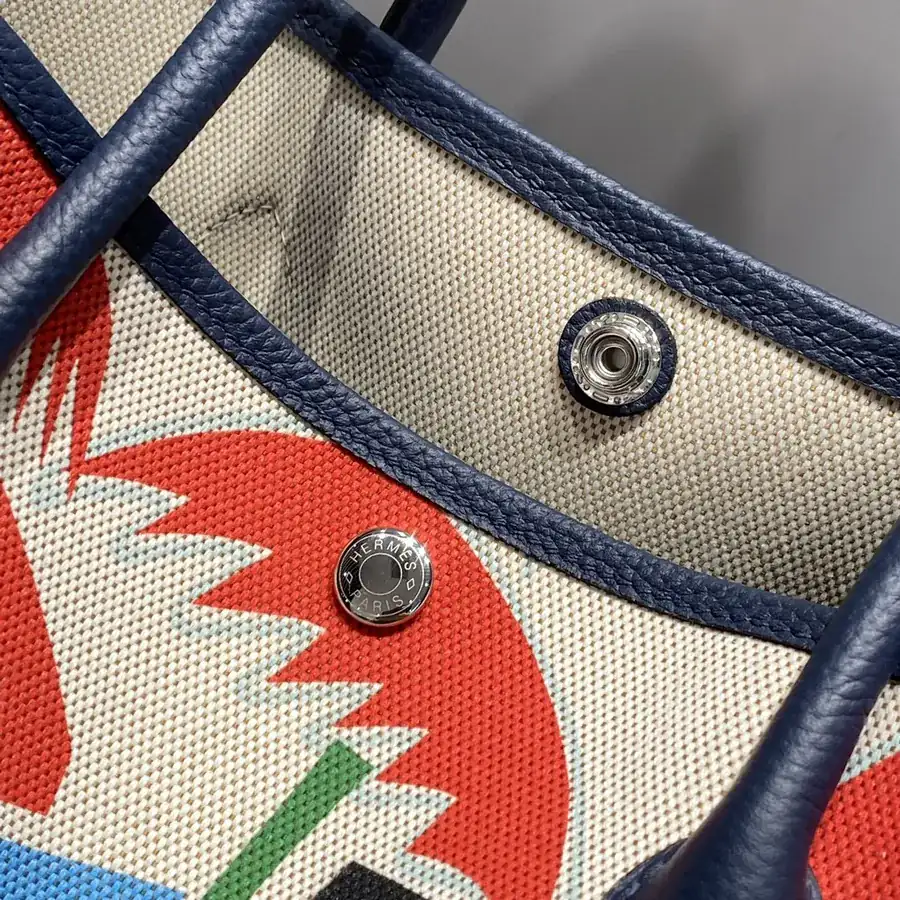 Semi Handmade Garden Party Bag with Painted Canvas