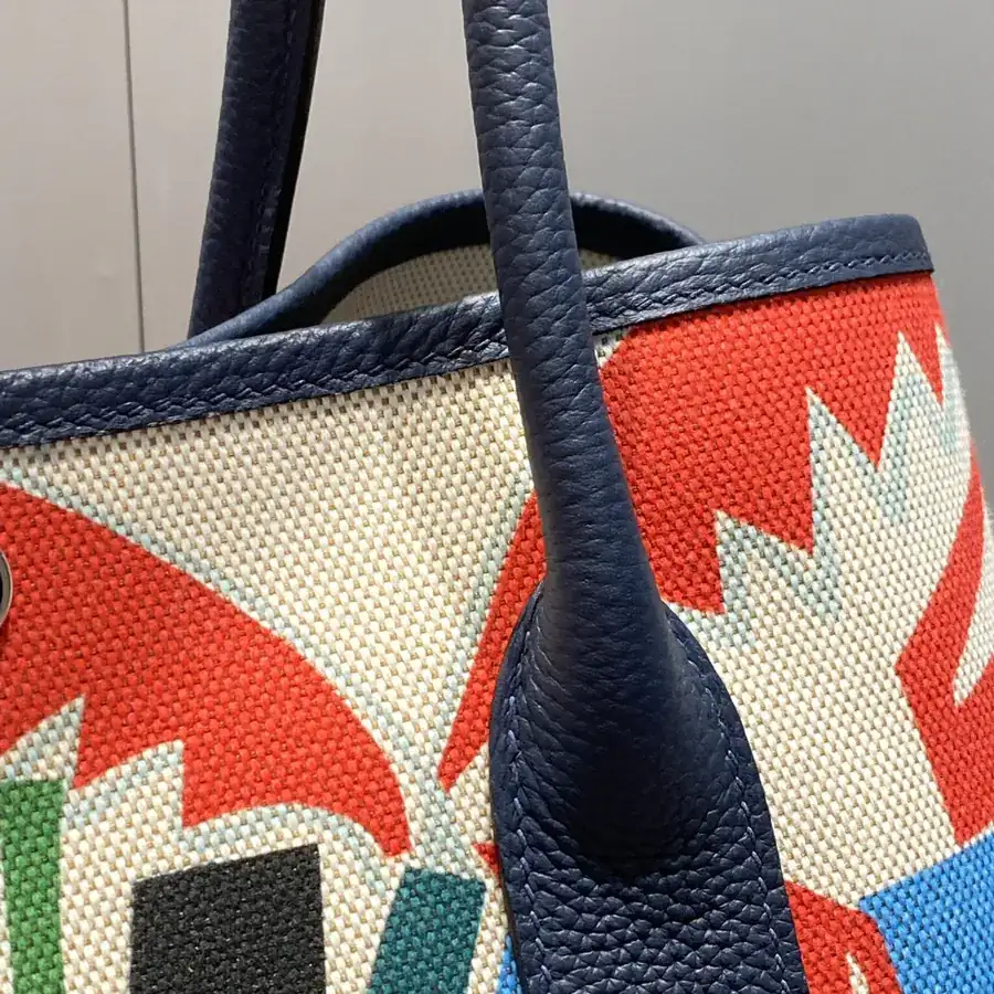 Semi Handmade Garden Party Bag with Painted Canvas