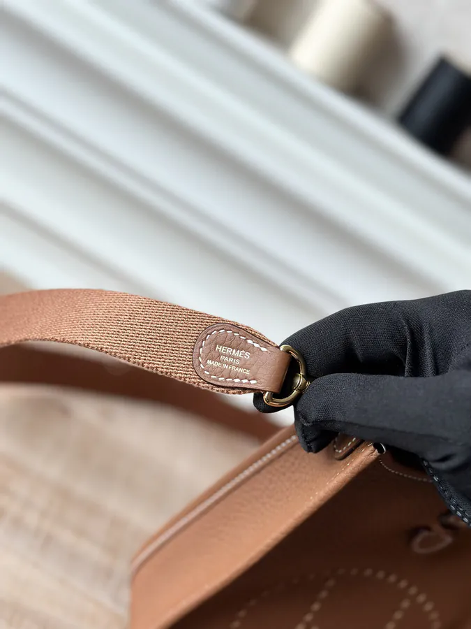Handmade Evelyne Mini in Gold Brown with Gold Buckles