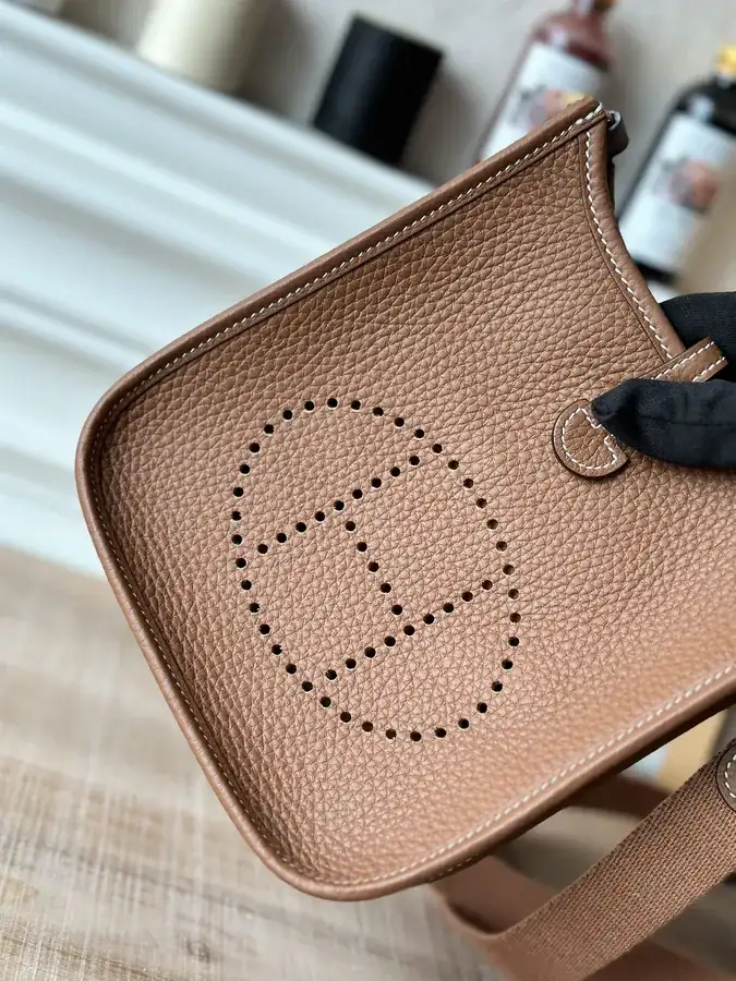 Handmade Evelyne Mini in Gold Brown with Gold Buckles