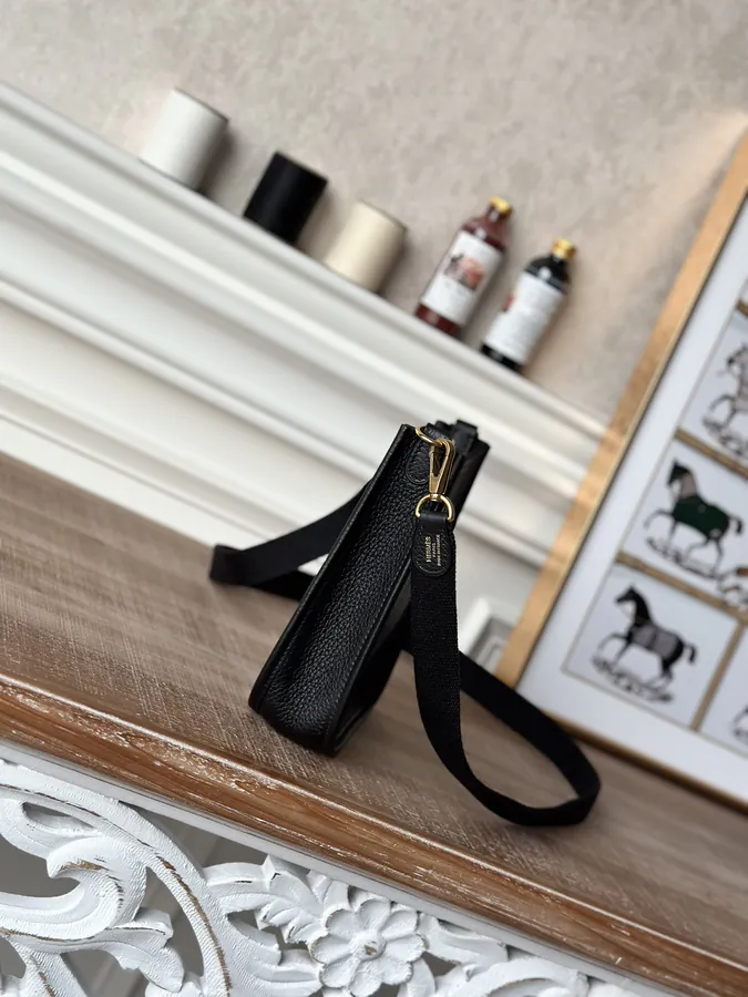 Evelyne Mini Handmade Black with Gold Buckle