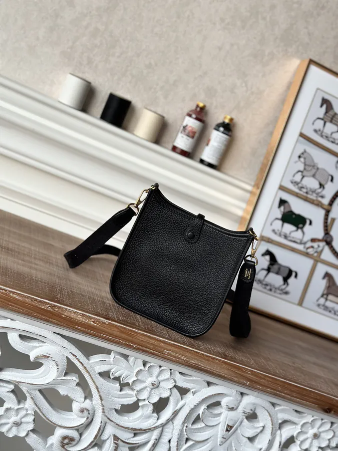 Evelyne Mini Handmade Black with Gold Buckle