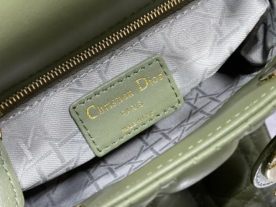 P600 LADY Three Compartment Mint Green Lambskin Bag