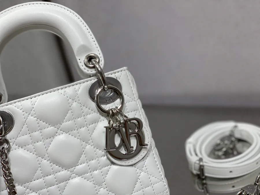 P600 LADY Three Compartment Pure White Leather Bag