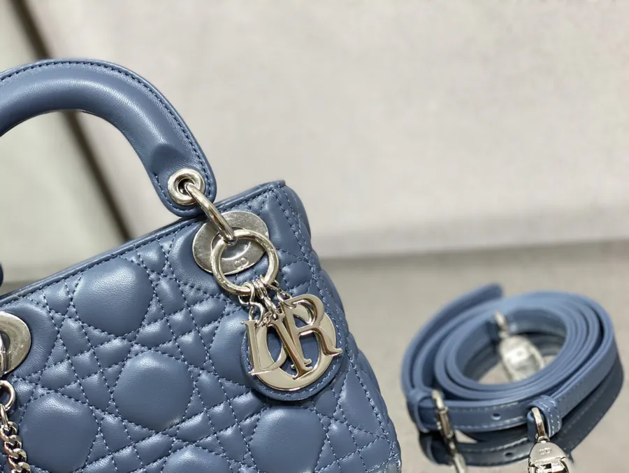 Premium Quality P600 LADY Three Compartment Denim Blue Sheep Silver