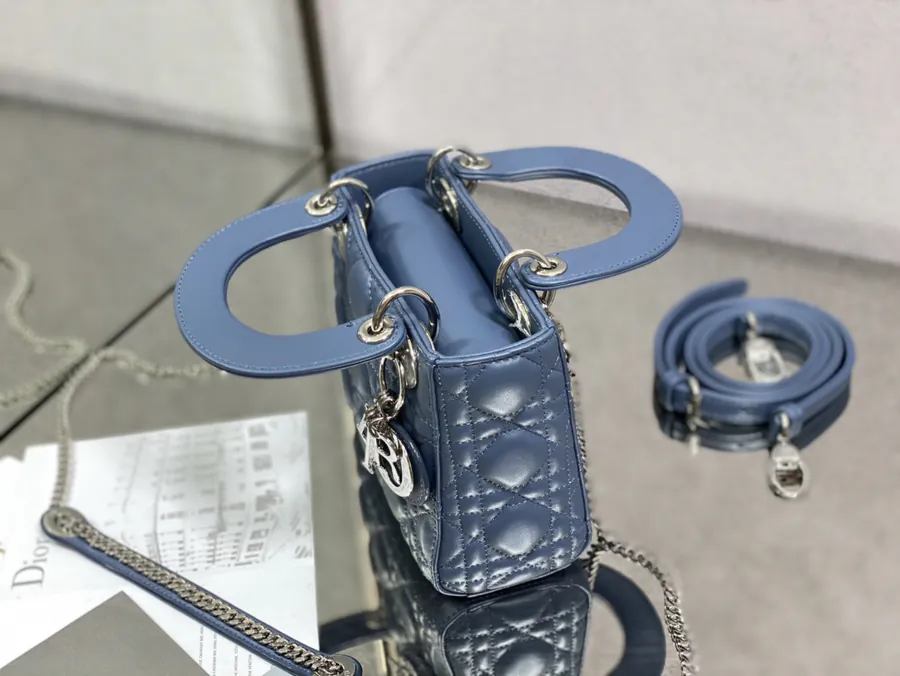 Premium Quality P600 LADY Three Compartment Denim Blue Sheep Silver