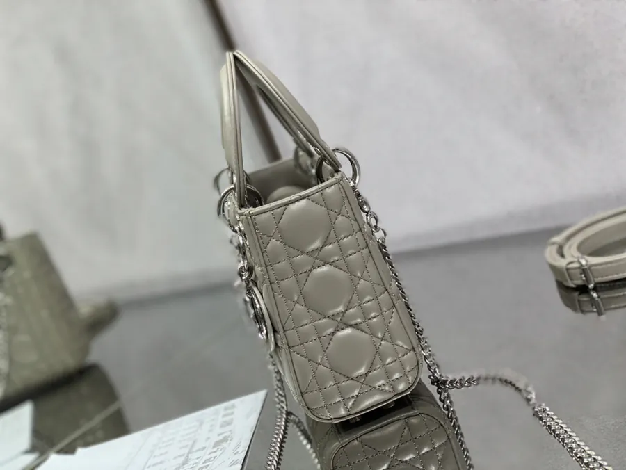 Premium Quality P600 Lady Three Compartment Bag in Grey Sheepskin