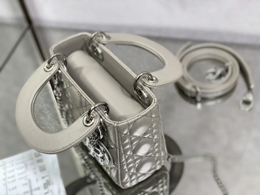 Premium Quality P600 Lady Three Compartment Bag in Grey Sheepskin