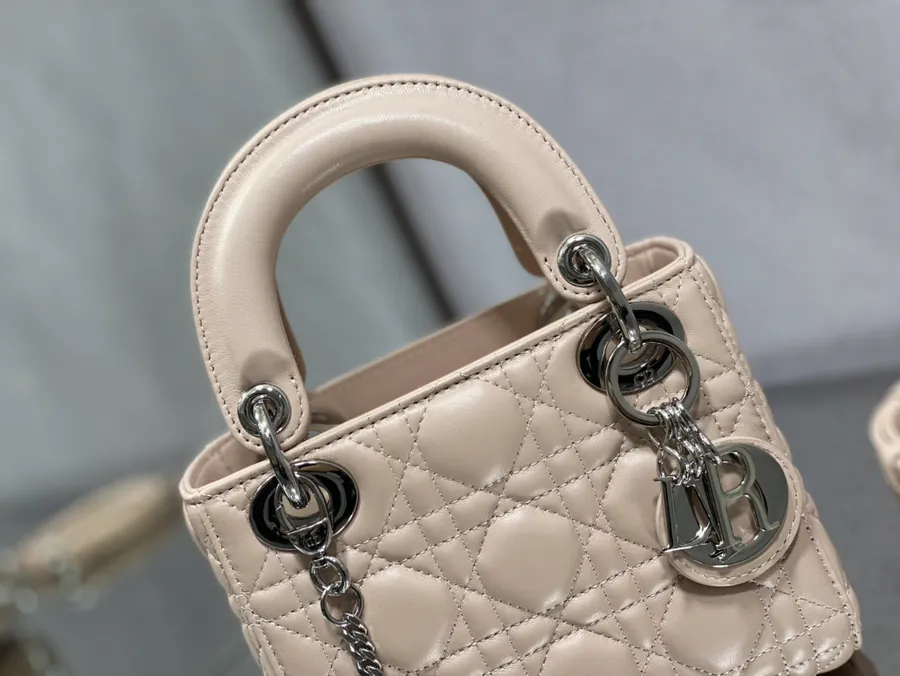 Premium Quality P600 Lady 3 Compartment Pink Calfskin Strap Bag