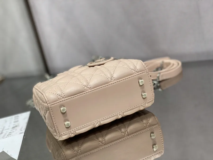 Premium Quality P600 Lady 3 Compartment Pink Calfskin Strap Bag