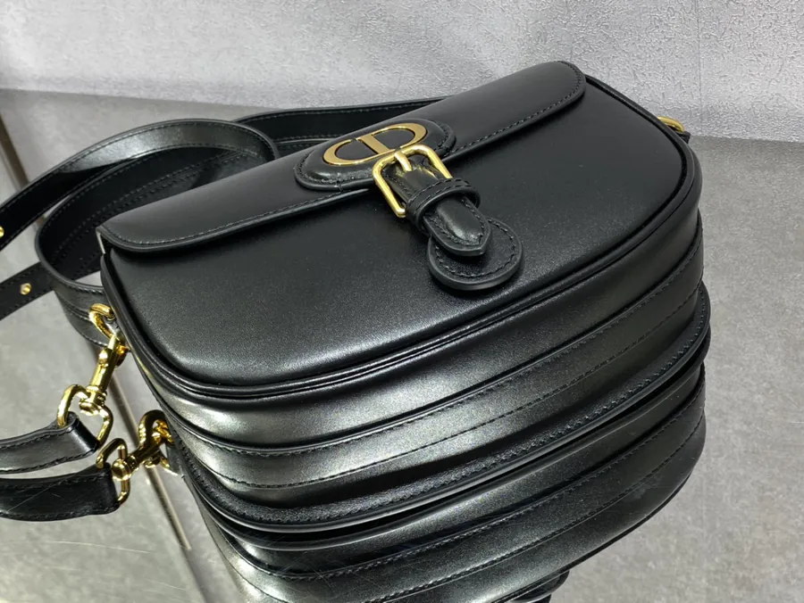 Premium Quality Black Calfskin Medium Handbag P700