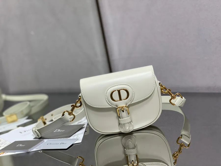 Premium Quality White Calfskin Mini Bag Bobby Series