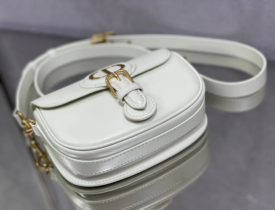 Premium Quality White Calfskin Mini Bag Bobby Series