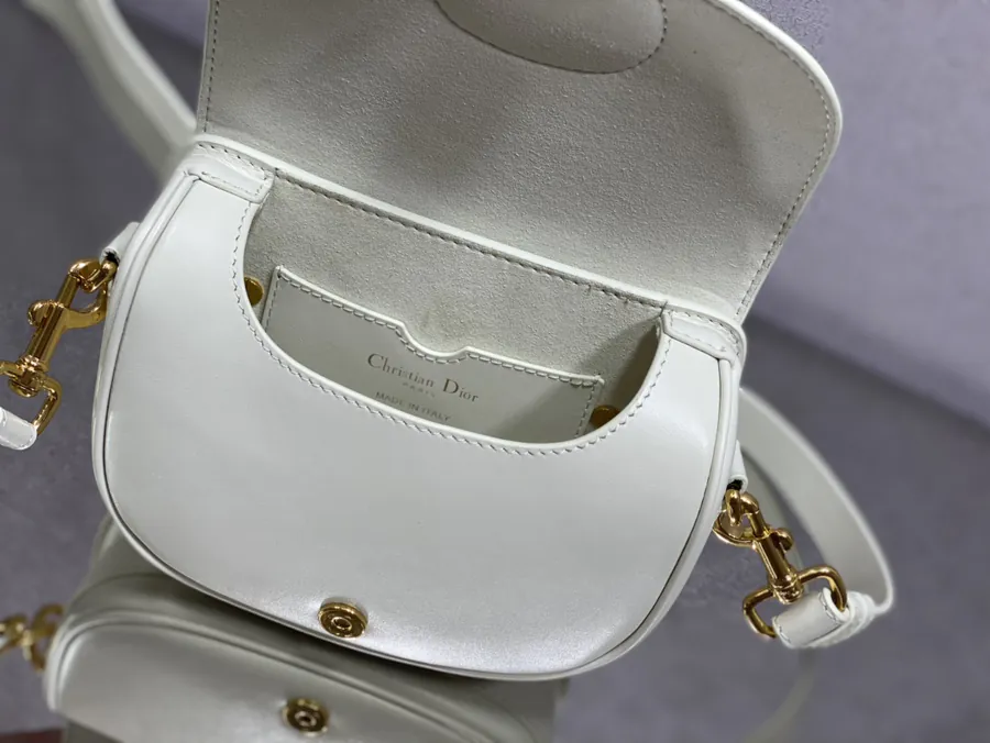 Premium Quality White Calfskin Mini Bag Bobby Series