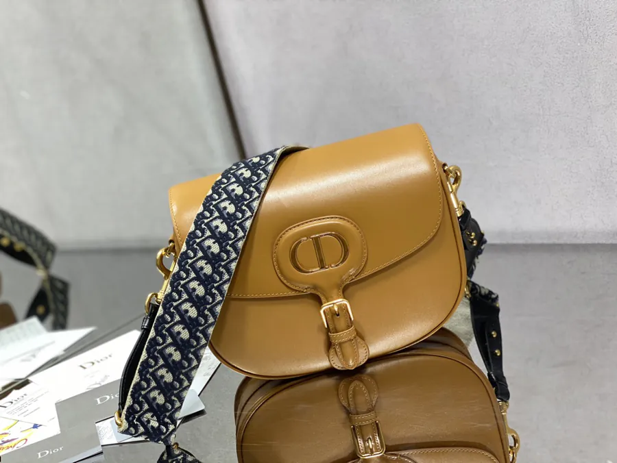 Premium Brown Calfskin Large Handbag Bobby Series