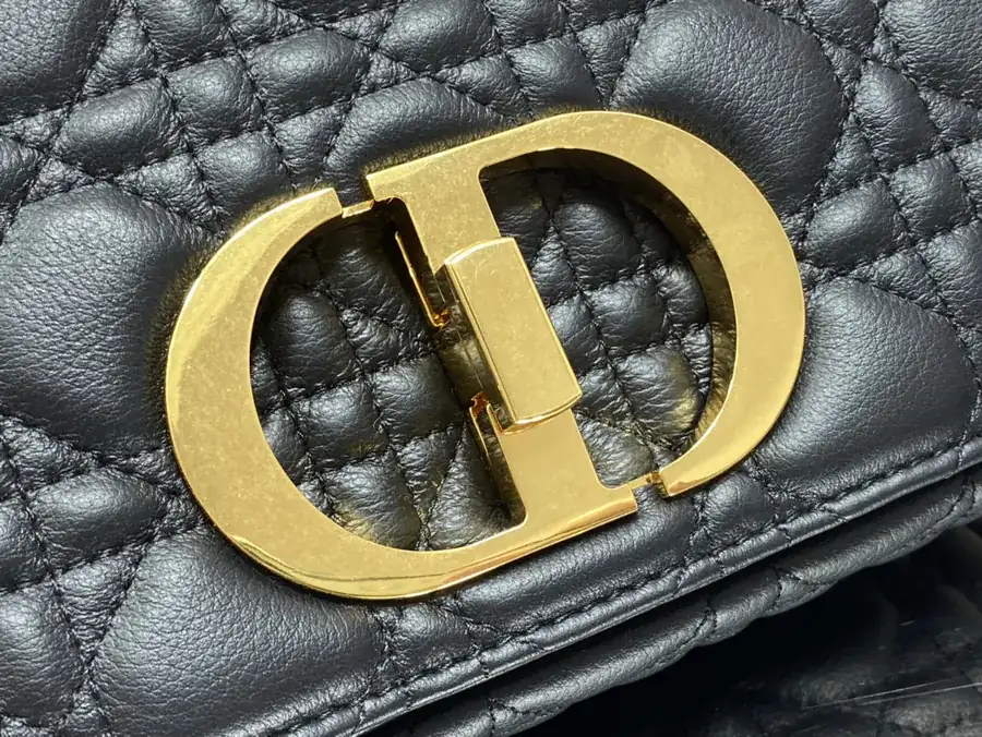 Caro Bucket Bag in Black Grained Calfskin