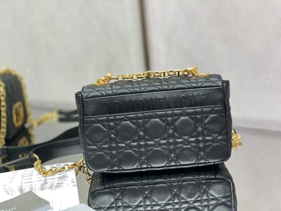 Caro Bucket Bag in Black Grained Calfskin