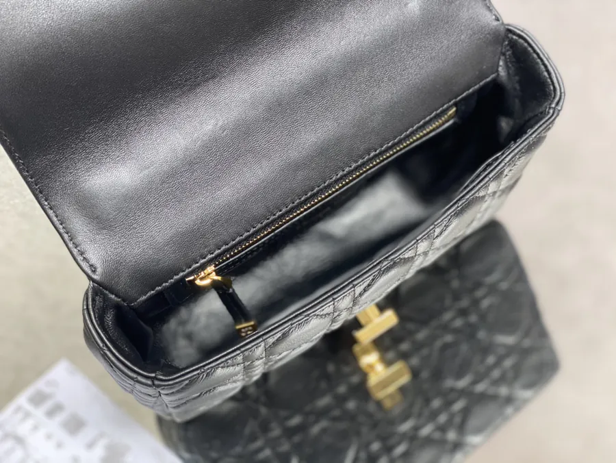 Caro Bucket Bag in Black Grained Calfskin