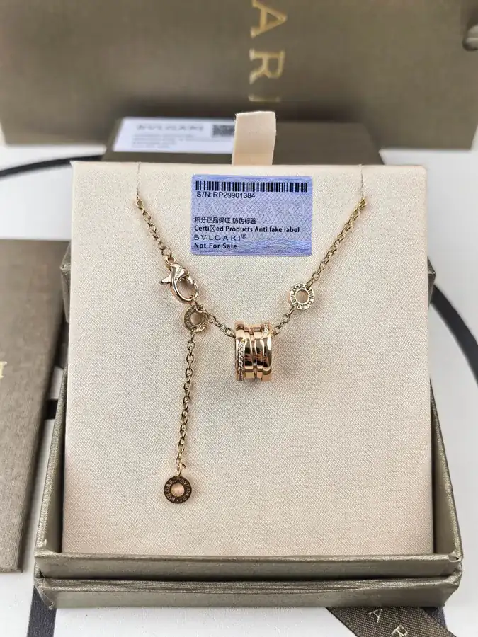 Bvlgari Double Circle Semi Diamond Spring Necklace
