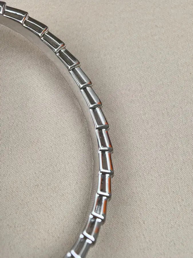 Bvlgari Single Circle High Shine Interval Diamond Snake Chain Bracelet