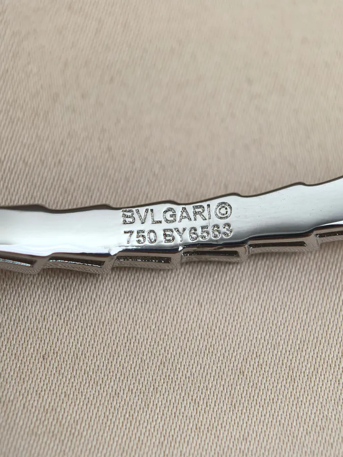 Bvlgari Single Circle High Shine Interval Diamond Snake Chain Bracelet