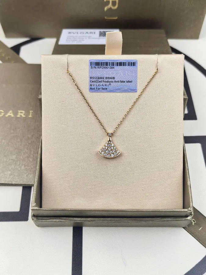 Bulgari Dress with Full Diamond Necklace Rose Gold Small Size