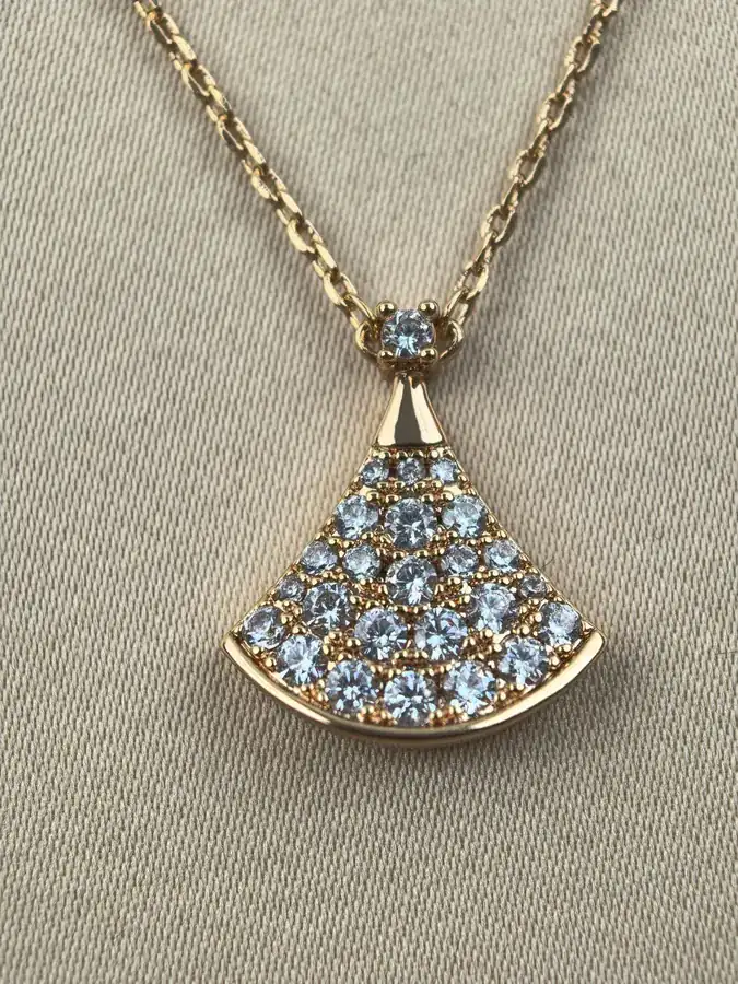 Bulgari Dress with Full Diamond Necklace Rose Gold Small Size