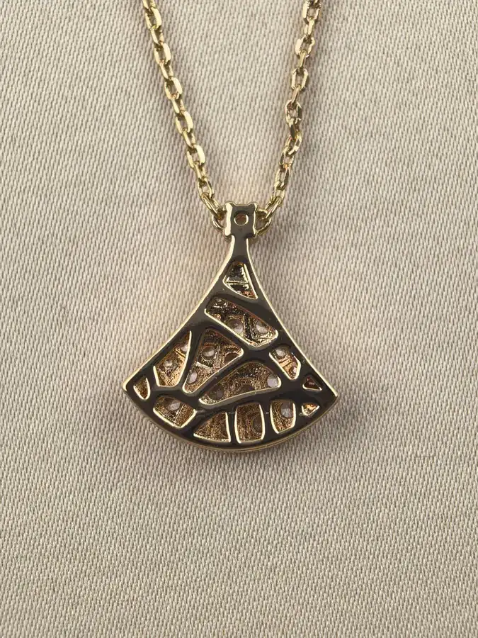 Bulgari Dress with Full Diamond Necklace Rose Gold Small Size