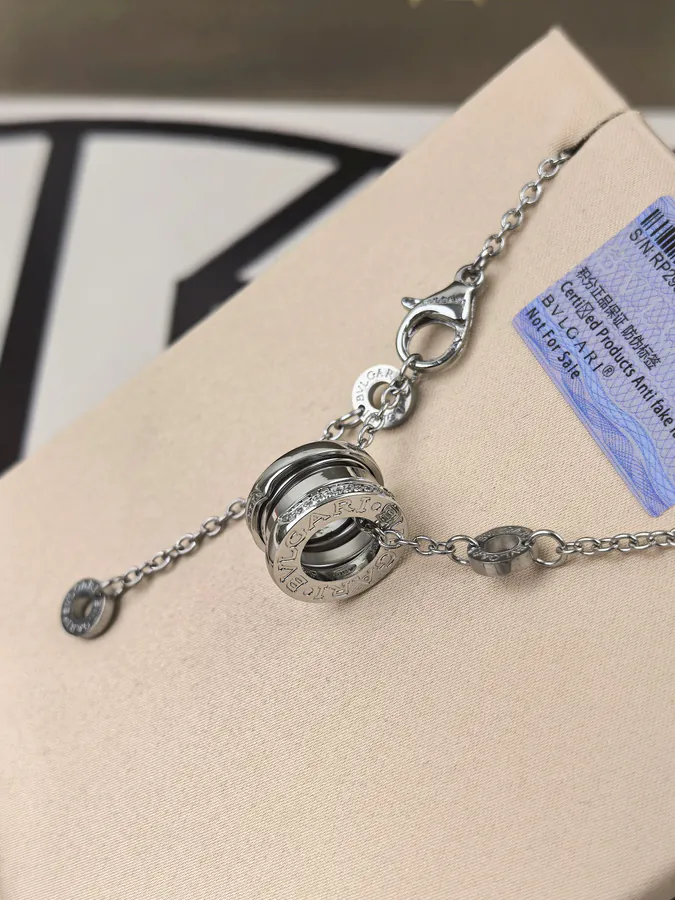 Bulgari Double Circle Semi Diamond Spring Necklace