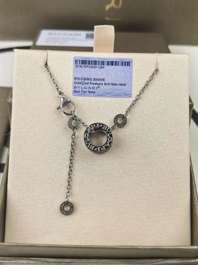 Bulgari Double Circle Semi Diamond Spring Necklace