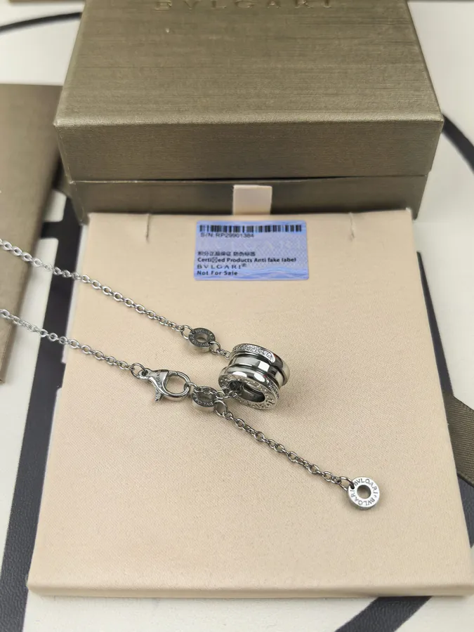 Bulgari Double Circle Semi Diamond Spring Necklace