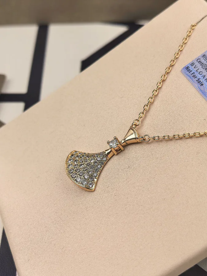 Bulgari Full Diamond Necklace with Rose Gold
