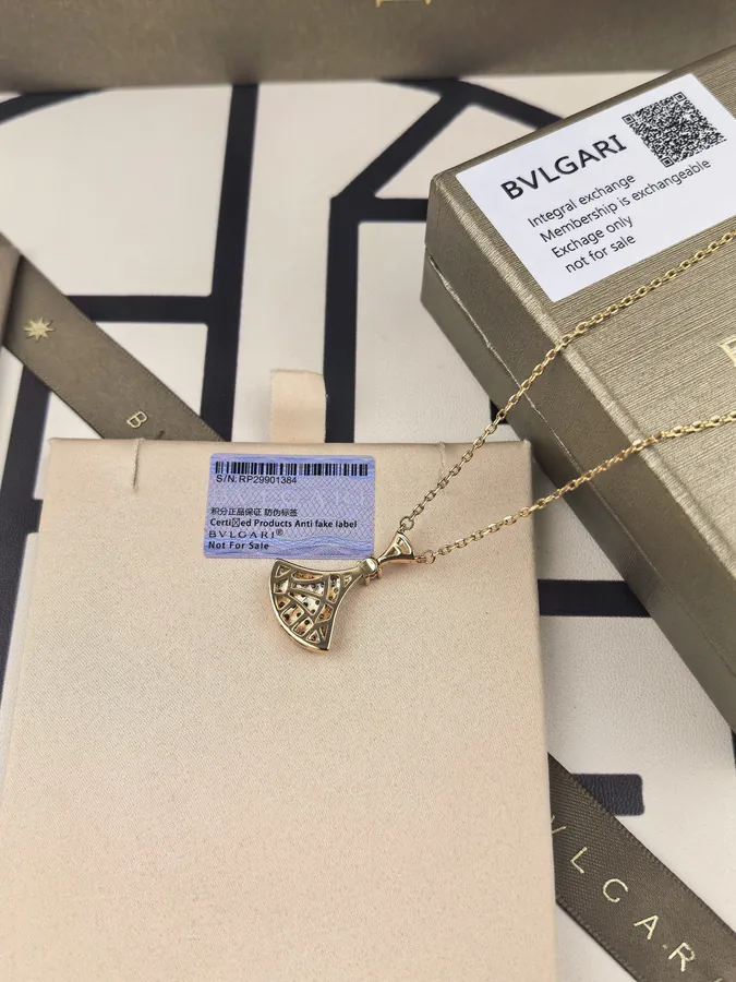 Bulgari Full Diamond Necklace with Rose Gold