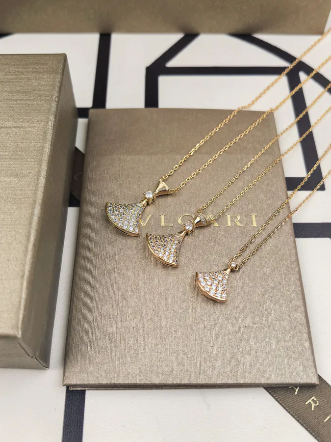 Bulgari Full Diamond Necklace with Rose Gold