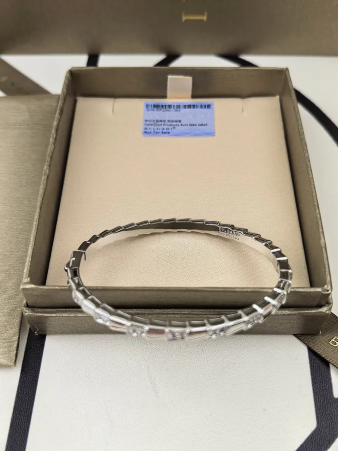 Bulgari Single Circle High Gloss Holes Snake Chain Bracelet